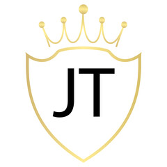 JT Letter Logo Design With Simple style