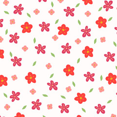 Colorful hand drawing flower pattern background.