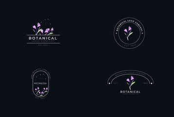 Fototapeta na wymiar set of flower logo with four variations