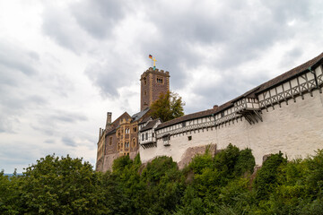 Fototapeta na wymiar Outer walls of castle Wartburg near Eisenach