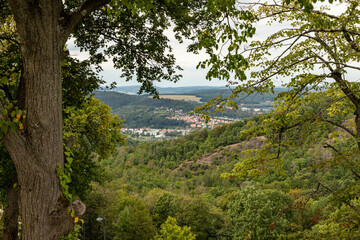 Scenic view at landscape and the city Eisenach