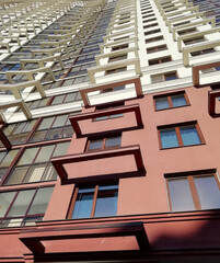 Ekaterinburg, Russia - 20.09.2020: Modern residential high-rise buildings. Real estate background....