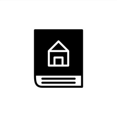 Home study student book icon in glyph style. Icons for online learning and home study.