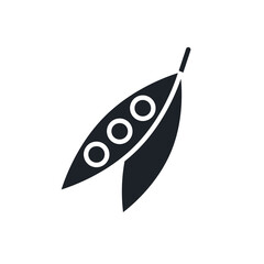 Peas icon. Black isolated silhouette. Fill solid icon. Modern design. Vector illustration. Vegetables.