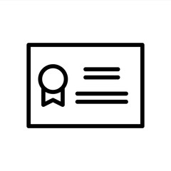 Certificate icon with outline style. Icons for online learning and home study.