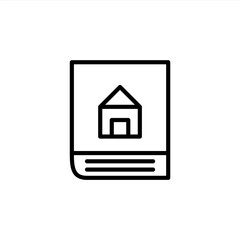 Home study book icon with outline style. Icons for online learning and home study.
