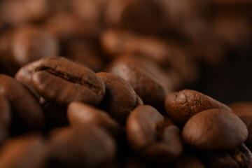 Coffee beans. Isolated on a black background.