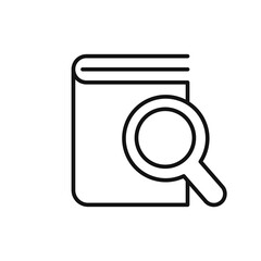 Book search icon. Library symbol.