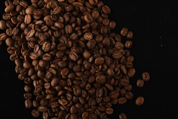Coffee beans. Isolated on a black background.