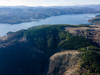 Fototapeta na wymiar Aerial view of Kardzhali Reservoir, Bulgaria
