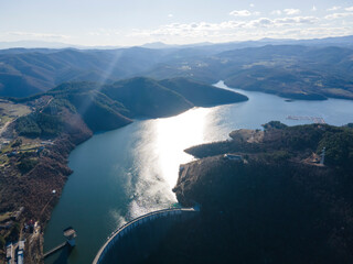 Aerial view of Kardzhali Reservoir, Bulgaria