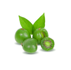 mini kiwiberry isolated on white background