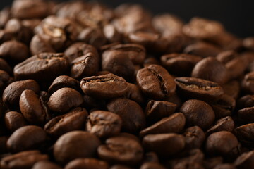Coffee beans. Isolated on a black background.
