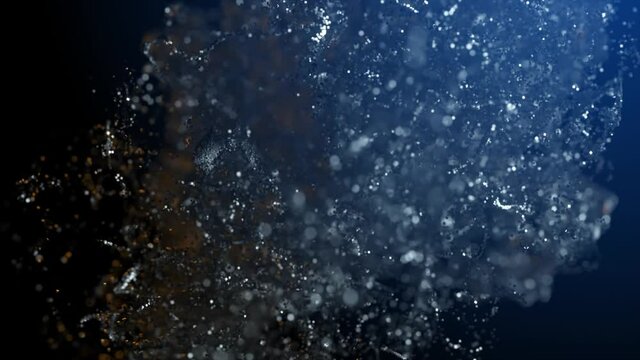 Abstract background. Swirling millions of particles. Particle cloud asbract animation. 3d render