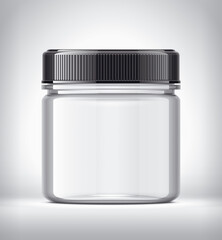 Plastic Jar on background.