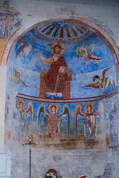 Benedictine Abbey of Sant&rsquo;Angelo in Formis, Capua, Campania, Italy. The church is dedicated to San Michele Arcangelo.