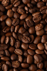 Coffee beans. Isolated on a black background.