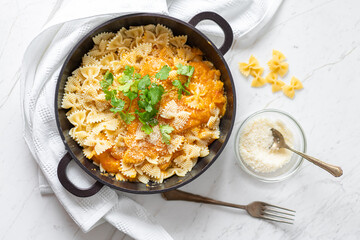 Pasta With Sweet Potatoes, Parsnip Sauce and Parmesan