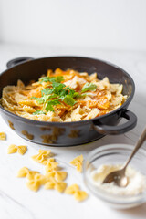 Pasta With Sweet Potatoes, Parsnip Sauce and Parmesan