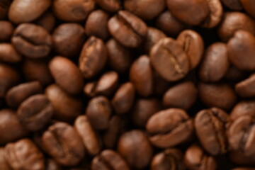 Coffee beans. Isolated on a black background.