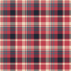 Plaid seamless pattern. Vector background of textile ornament. Flat fabric design.