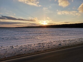 sunset above the forest