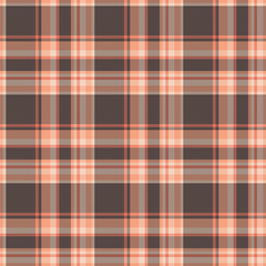 Plaid seamless pattern. Vector background of textile ornament. Flat fabric design.