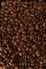 Coffee beans. Isolated on a black background.