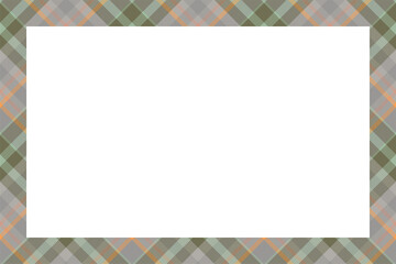 Vintage frame vector. Scottish border pattern retro style. Tartan plaid ornament.