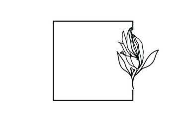 Minimal Botanical Logo and botanical Frame