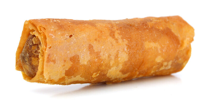 Spring Roll also known as Egg Roll isolated on white.