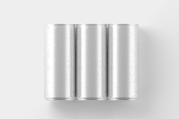250ml Soda Can White Blank 3D Rendering Mockup
