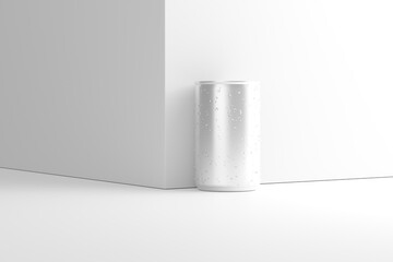 150ml Soda Can White Blank 3D Rendering Mockup