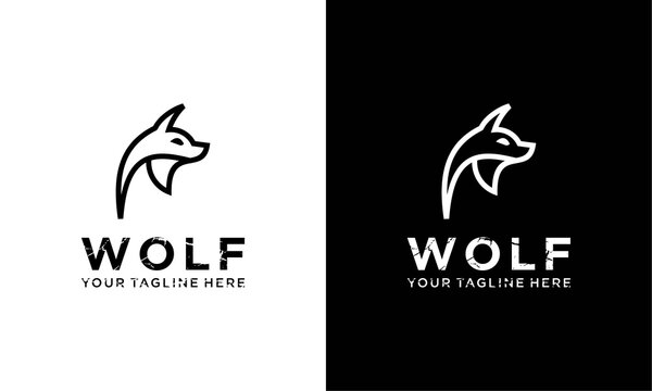 wolf minimalist logo graphic modern shape