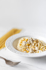 Chicken And Sweetcorn Pasta Spaghetti with Mayonnaise