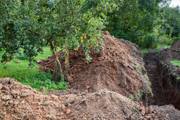 Ditch on countryside.