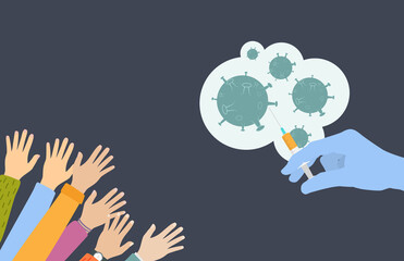 Coronavirus vaccination concept background. Vector Illustration eps10