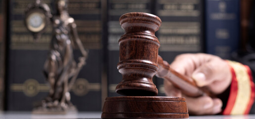 wooden gavel justice concept