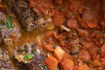 Tasty roulades beef on plate..