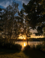 Obraz premium summer photos in bavaria ingolstadt at sunset