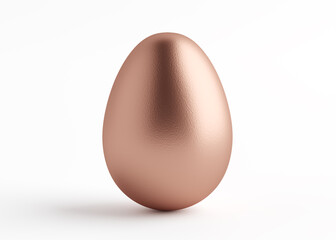 Bronze egg close-up on a white background. Easter holiday. 3D rendering and 3D illustration.