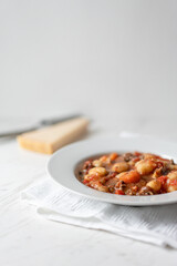 Italian Gnocchi Potatoes Beef Casserole and Parmesan