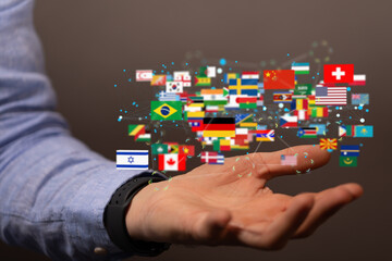international counties flags - 3D realistic.