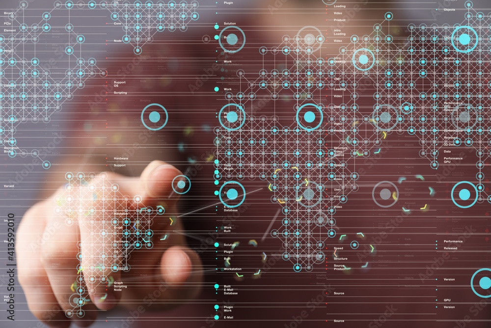 Wall mural internet net and data digital concept