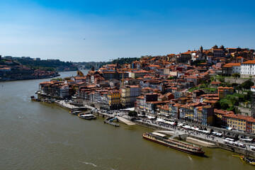 Fototapeta na wymiar Exploring the cityscape of Ribeira, Porto Downtown, Portugal