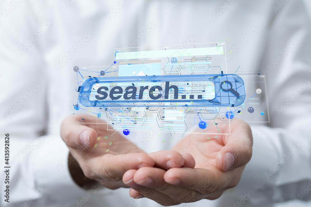 Poster interface web application in hand
