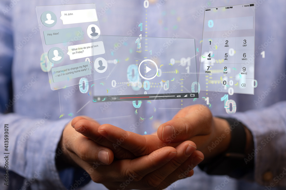 Wall mural interface web application in hand