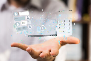 media develop interface web application in hand