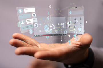Interface web application in hand