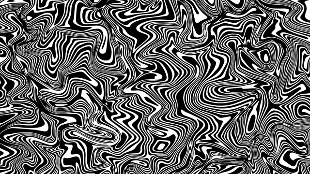 Abstract liquid lines background. Monochrome graffiti art. Black and white grunge wall painting, poster.